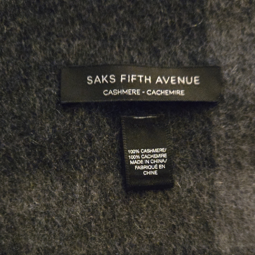 Saks Fifth Avenue Charcoal Cashmere Scarf - Picture 3 of 3